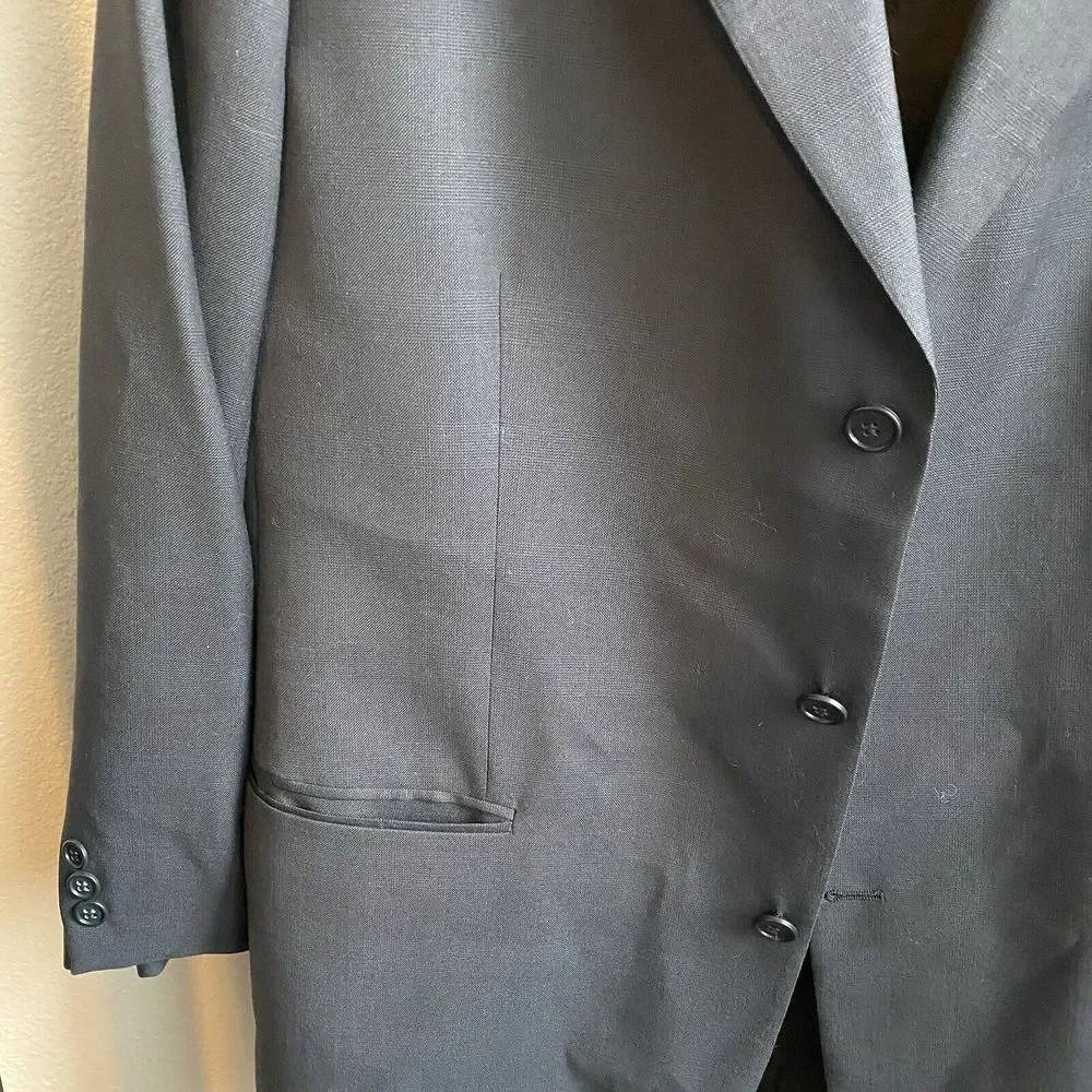 Brooks Brothers 346 Wool Blazer Mens 46L Suit Jacket Sport Coat Navy‎ Blue